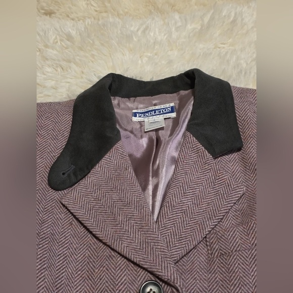 Pendleton Women's Tweed Herringbone Blazer - Purple - Size 4 EUC - Picture 2 of 11